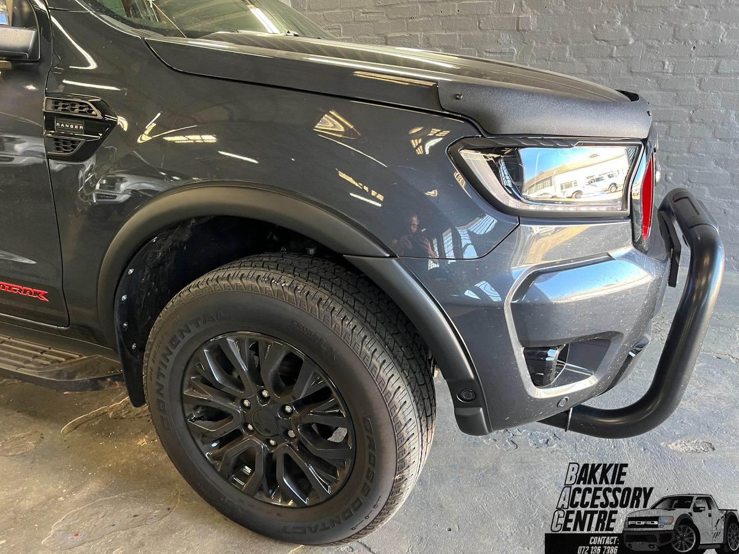 Ford Ranger 2020-2022 Matt black Fender flares Slimline design with park sensor holes