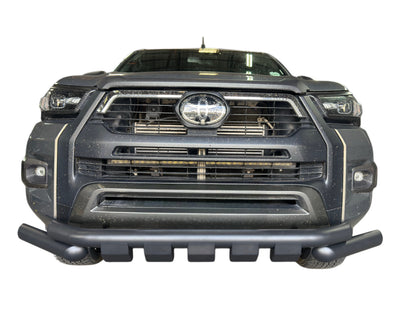 Toyota Hilux & Hilux GR (2016+) Steel Front Bumper Lower Nudge Bar Black