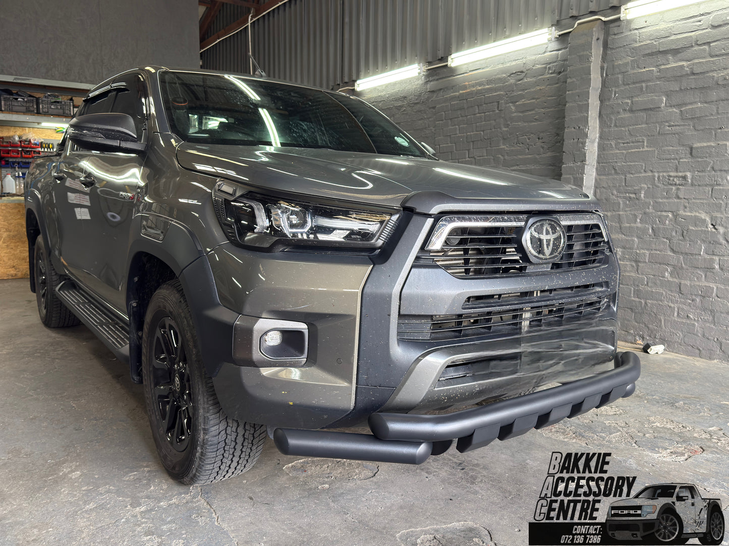Toyota Hilux & Hilux GR (2016+) Steel Front Bumper Lower Nudge Bar Black