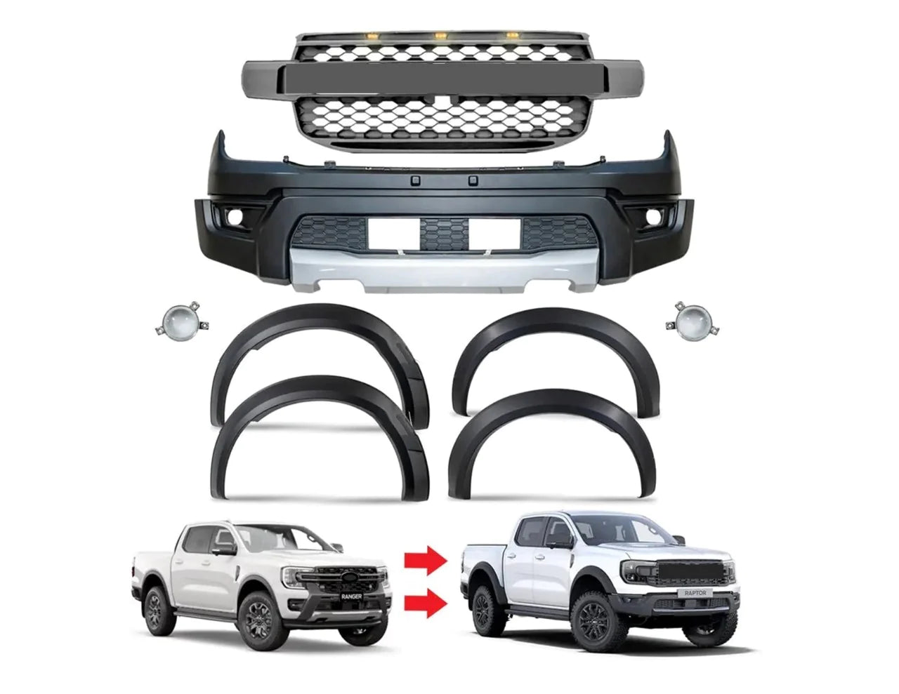 Ford Ranger Next Gen T9 To Ford Ranger Next Gen Raptor facelift kit ...